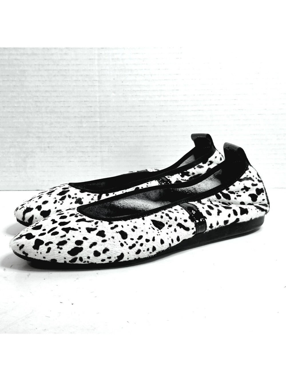 Arche Lamour Ballet Flats Womens 8.5 Luxury Dalmatian Calf Hair Speckled New